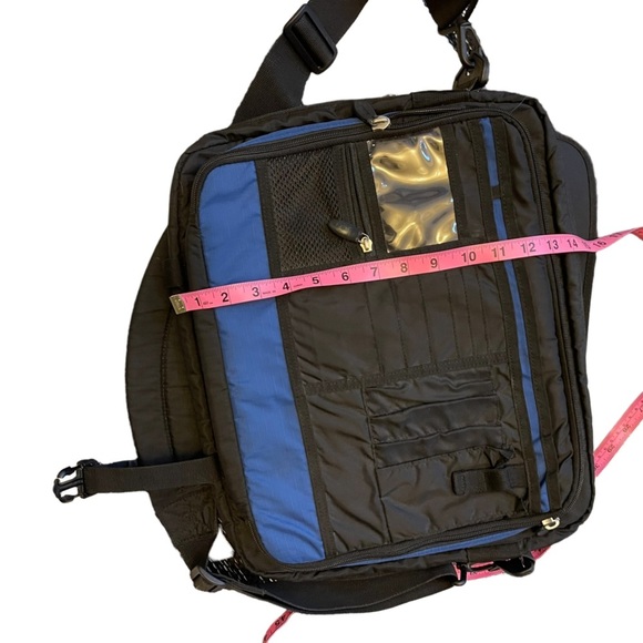 Eddie Bauer Blue & Black Messenger Bag with Laptop Carry on‎ Crossbody Bag - Picture 8 of 14